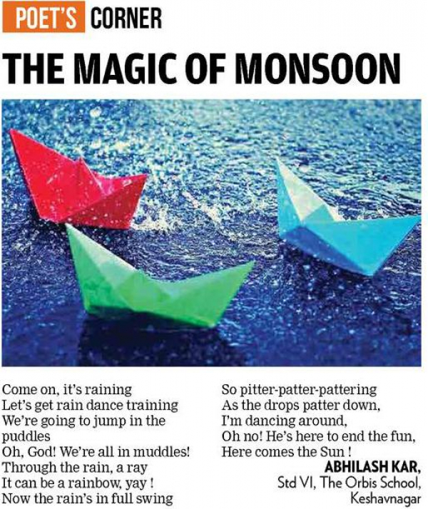 Poem - The Magic of Monsoon Written by Abhilash Kar (Class 6)