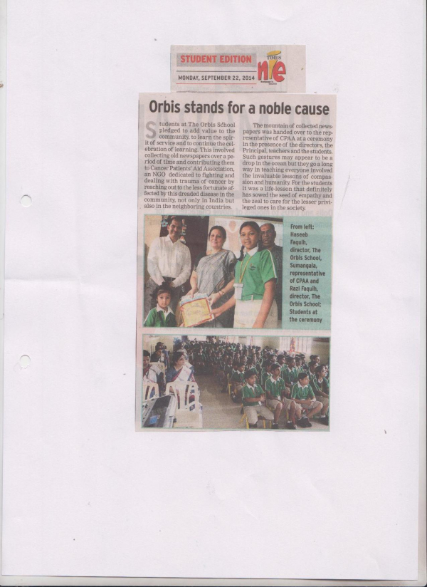 Orbis School Stands for a noble cause