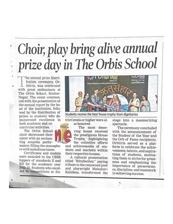 Choir, play bring alive annual prize day in The Orbis School