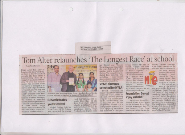 Tom Alter relaunches &quot;The Longest Race` at School